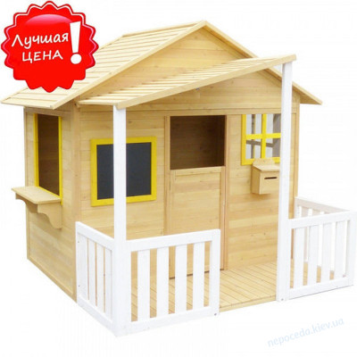  Игровой домик из дерева для детей с навесом (160см)