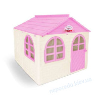 Игровой детский пластиковый домик бежево-розовый для девочек