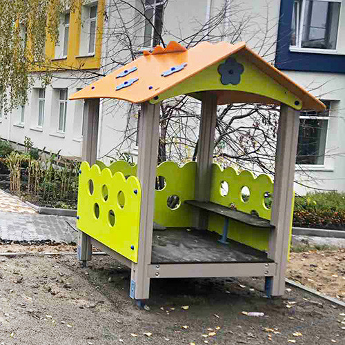 Дитячий ігровий будиночок Квіточка з лавками на майданчик, фото 4