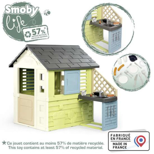 Дитячий ігровий будиночок Smoby Райдужний з літньою кухнею, фото 1