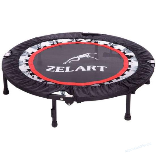Фитнес батут для джампинга складной круглый с ручкой Zelart ø101см черно-красный, фото 9