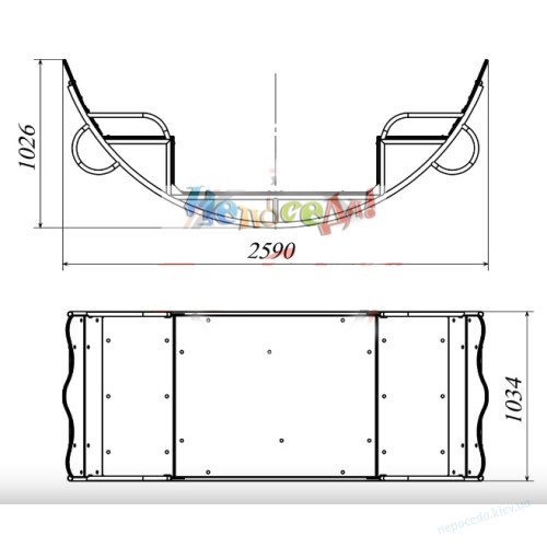 Детские качели качалка лодочка на 2 или 4 детей, фото 2