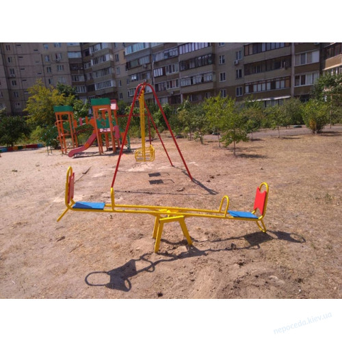 Детская горка Медведь + качели балансир 220см уличная, фото 3