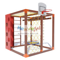 Гимнастический игровой детский комплекс Куб и качеля Гнездо аиста уличный