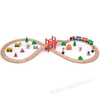 Игрушечная железная дорога деревянная 39 эл.