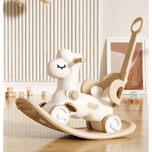 Лошадка-качалка 3в1 Sheepy кофейная детская с родительской ручкой, фото 8
