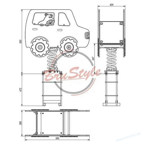 Детские качели на пружине "Джип" уличные, фото 1