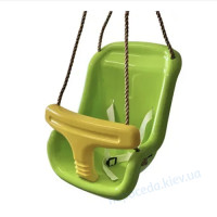 Детские качели пластиковые с защитой Delux зеленая