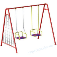 Детские качели металлические уличные Комби цепь и жесткий поручень