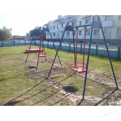 Детская качеля одинарная металлическая для улицы, фото 1