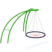 Детские качели гнездо "Вертушка" зеленые на каркасе