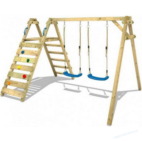 Детские качели уличные со скалолазкой