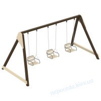 Качели детские уличные Villa Wood Triple сиденье W1 на площадку