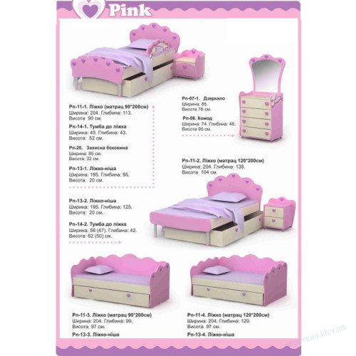 Дитяча кімната Pink меблі для дівчинки, фото 4