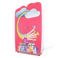 Шкаф для девочки «LITTLE PONY» малиновый в комнату
