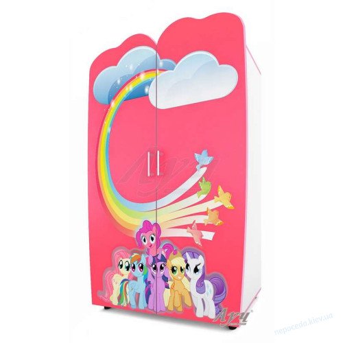 Шкаф для девочки «LITTLE PONY» малиновый в комнату