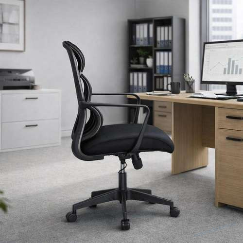 Кресло Easy Lite Black на колесах с подлоконниками, фото 2
