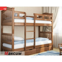 Двyx'ярycне ліжко "Максим" 200х90 з вільхи натуральне дерево