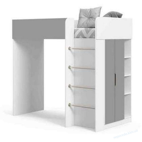 Детская кроватка Чердак Bed Room 3 корпус Белый со шкафом и лесенкой, фото 2