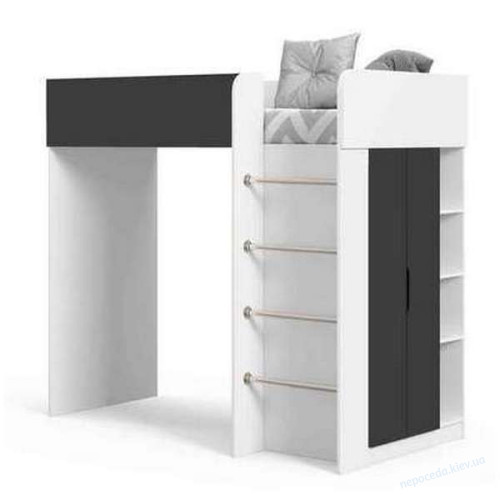 Детская кроватка Чердак Bed Room 3 корпус Белый со шкафом и лесенкой, фото 4