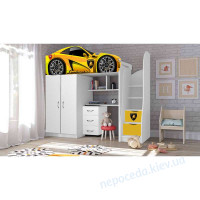 Детская кровать с рабочим местом авто Lamborghini