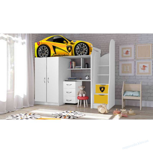  Детская кровать с рабочим местом авто Lamborghini