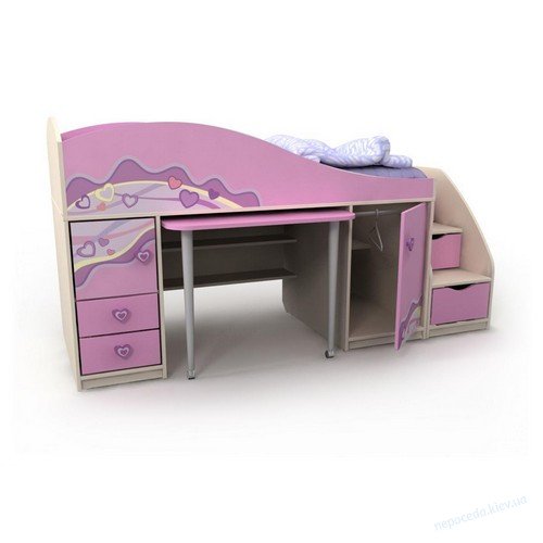 Кровать-чердак Pink Pn-40-1 для девочки, фото 1
