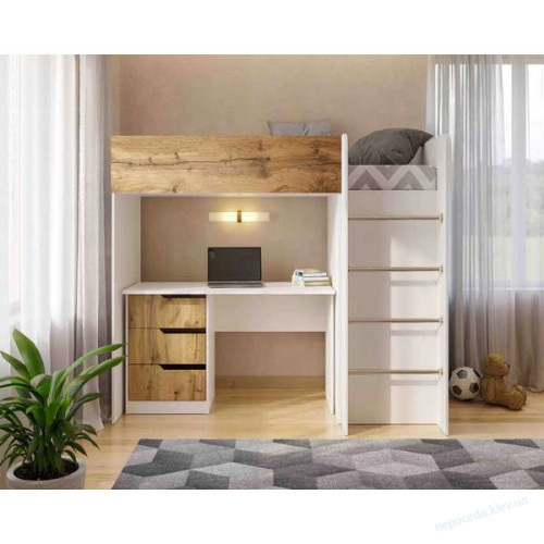Дитяче ліжко Горище Bed Room 3 корпус Білий з шафою та драбиною, фото 6