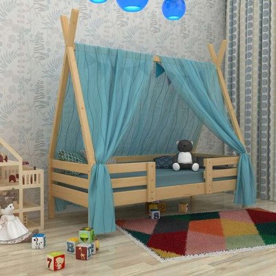 Кроватка домик Вигвам-2 лаковая 80х190 см на ножках