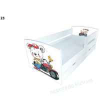 Кровать для мальчика "Мишка на мотоцикле" с ящиком Kinder Cool