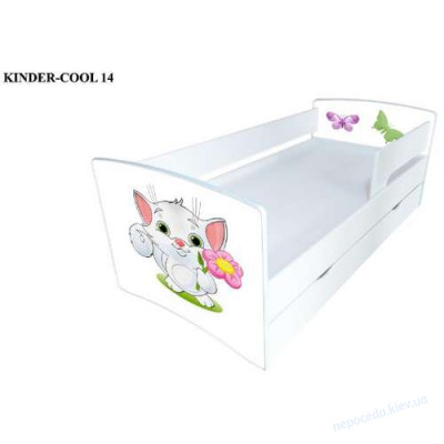 Детская кроватка с ящиком Kinder Cool Котик с цветочком
