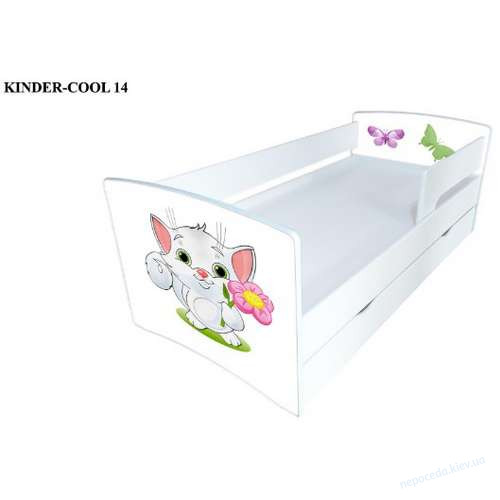 Детская кроватка с ящиком Kinder Cool Котик с цветочком