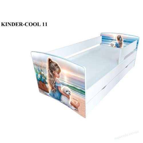 Одноярусная кровать Kinder-Cool Единорожка с ящиком для девочки, фото 2