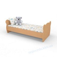 Дитяче ліжко одноярусне з фігурними бильцями для садочка 140х60