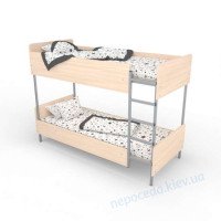 Детская кровать двухъярусная с лесенкой для садика 140х60