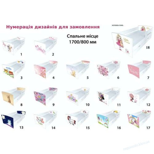 Детская кровать Kinder-Cool Зайки с ящиком, фото 1