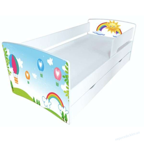 Детская кроватка Kinder-Cool с ящиком Принцесса и радуга, фото 2