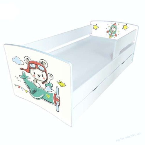 Кровать для мальчика "Мишка на тракторе" с ящиком Kinder Cool, фото 3