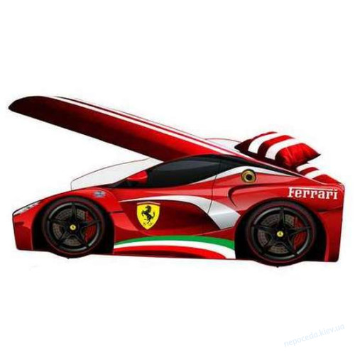 Машинка кровать для мальчика Ferrari Элит 70x150 + матрас, фото 4