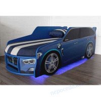 Кровать машина детская Range Rover с подсветкой синяя