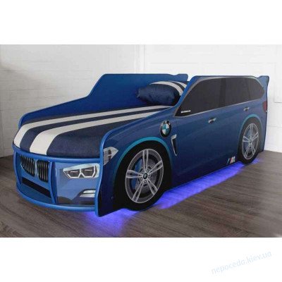 Ліжко машина дитяче Range Rover з підсвічуванням синє