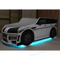 Кровать машина подсветка Led Внедорожник Range Rover белая