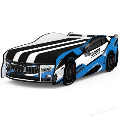 Ліжечко у вигляді авто Space BMW SPORT синє з матрасом