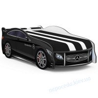Детская кровать в виде авто SPACE Mercedes-BENZ с матрасом черная