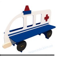 Детская скамейка со спинкой Скорая помощь