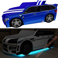 Кровать машина Premium подсветка Led Внедорожник с матрасом