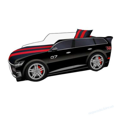 Кровать-машина детская Premium Q7 черная