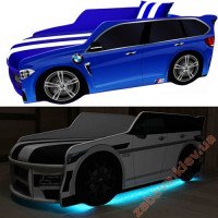 Кровать машина Premium подсветка Led Внедорожник с матрасом