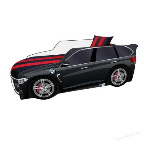 Кровать машинка джип Premium Q7 белая с матрасом, фото 1