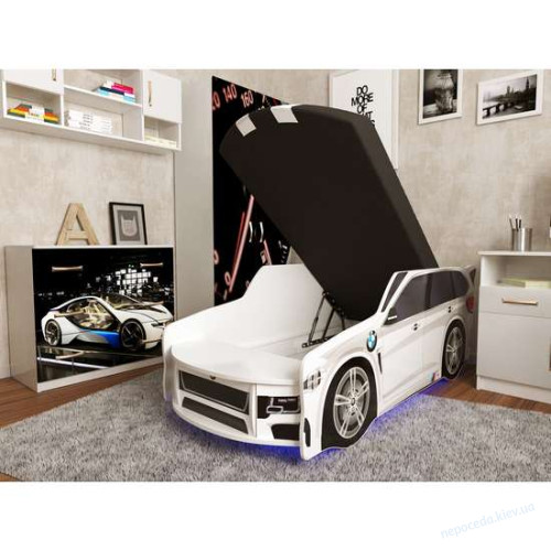  Кровать машина чёрная bmw, фото 6